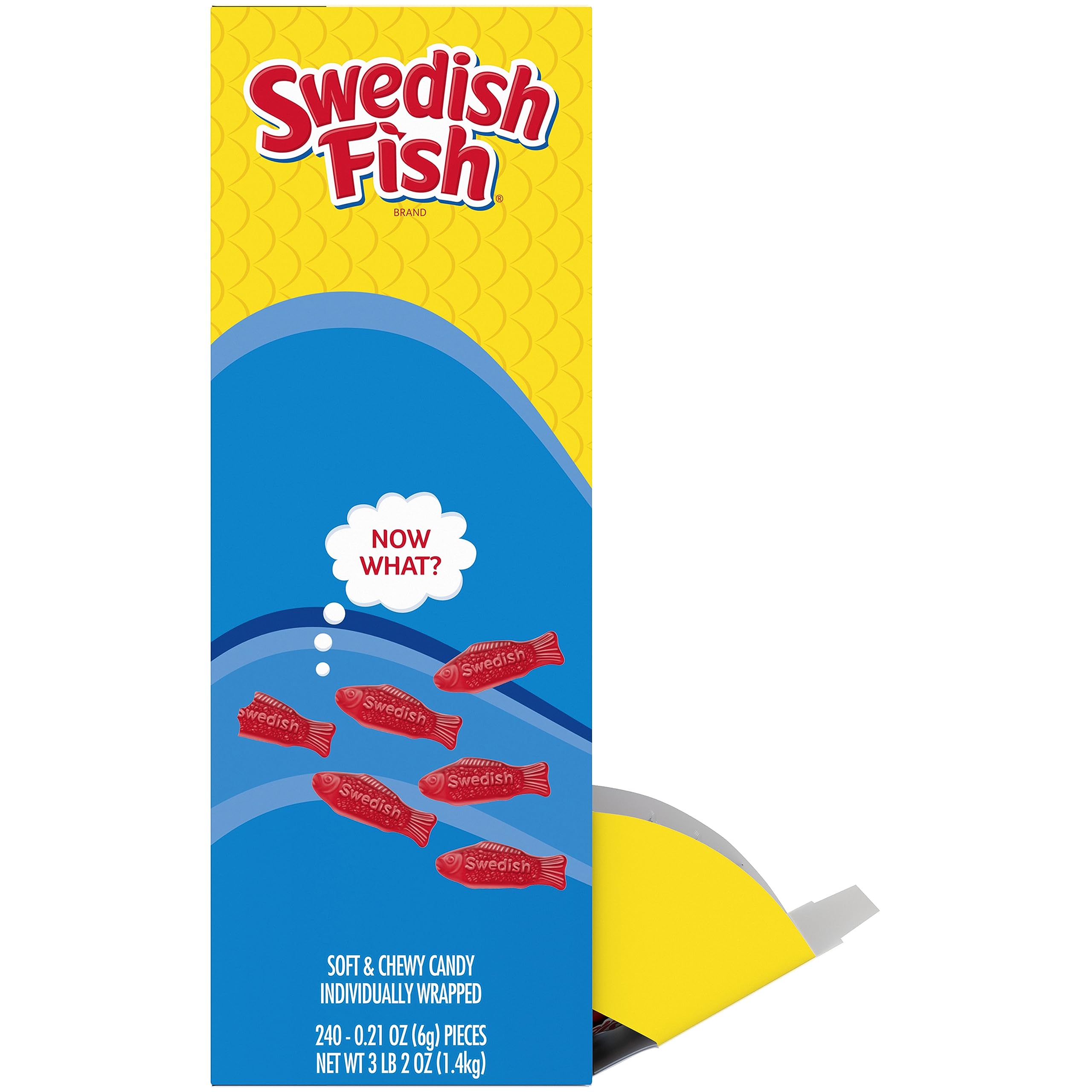 Swedish Fish 240-Piece Grab-and-Go Candy Snacks Box - Bulk Gummy Candy for Office, Party, Movie Night & Road Trips - Perfect Reception Treats & Sweet Snacks