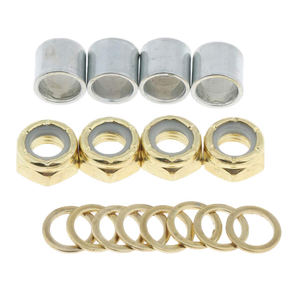 High-Performance Skateboard Washers - Premium Truck Axle Rings, Nuts & Bearing Kit for Smooth Riding | Perfect for Street Skating, Park Tricks & Longboard Cruising
