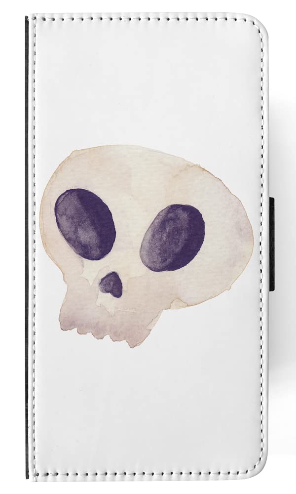 Watercolor Skull Art Flip Wallet Phone Case for Apple iPhone Xs MAX - Stylish Protective Cover for Everyday Use & Travel