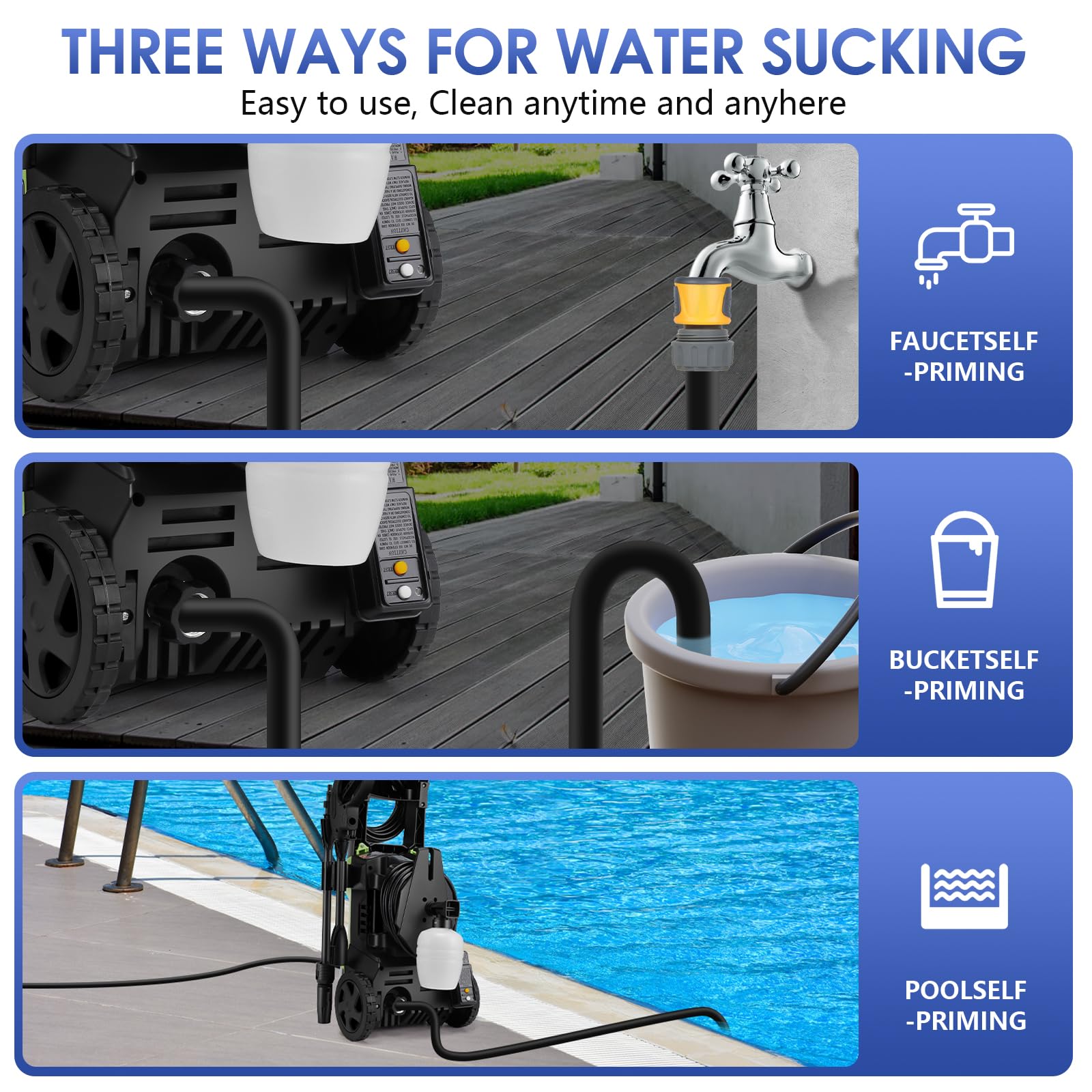 Suyncll 5000 PSI Electric Pressure Washer - Professional Power Cleaner with Adjustable Nozzle, 500ml Foam Cannon, 20ft Hose & 35ft Cord - IPX5 Waterproof for Car Washing, Driveway Cleaning, Patio & Home Exterior Maintenance