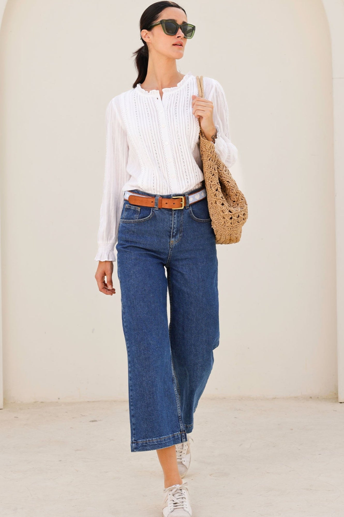 Elegant Vienna Long Sleeve Blouse for Women - Classic White Button-Up Shirt for Office, Business Casual & Formal Occasions