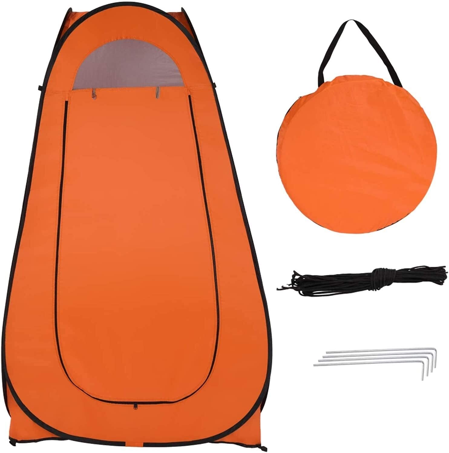 Pop Up Privacy Tent for Camping & Beach - Lightweight, Sturdy, Easy Setup & Foldable - Includes Carry Bag (Orange) - Perfect for Outdoor Toilet, Shower, Changing Room & Dressing Shelter