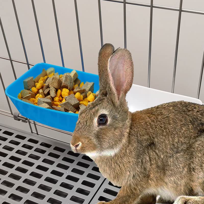 3-Pack Hanging Rabbit Feeder & Waterer - 15oz Durable Plastic Food & Water Bowl for Chickens, Guinea Pigs, Pigeons, Doves, Puppies, Cats, Birds & Small Pets - Perfect for Cages, Coops & Outdoor Use