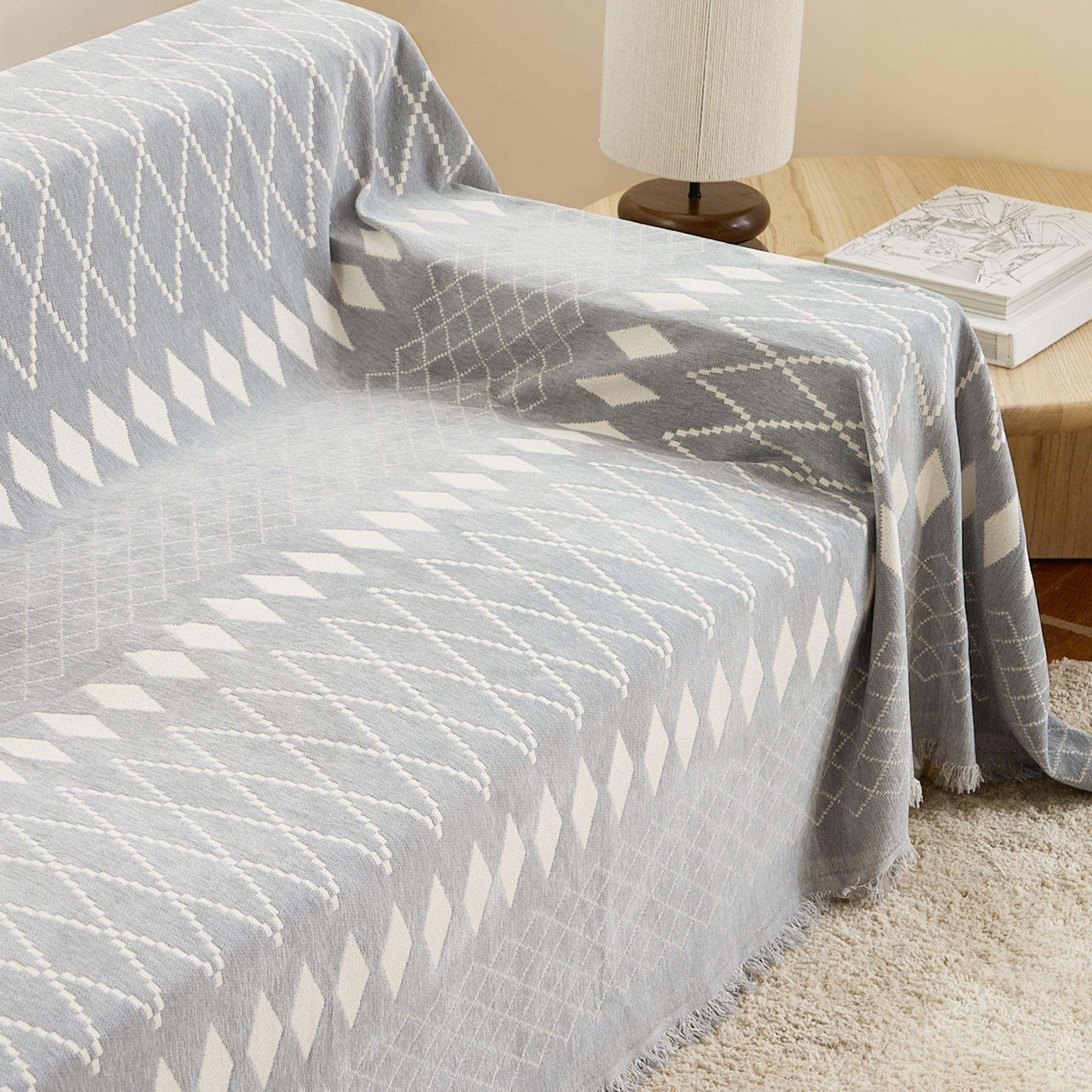 Stylish and Durable Gentle Geometry Sofa Cover - Perfect for Living Room, Sectional, and Loveseat Protection - Home Decor Upgrade