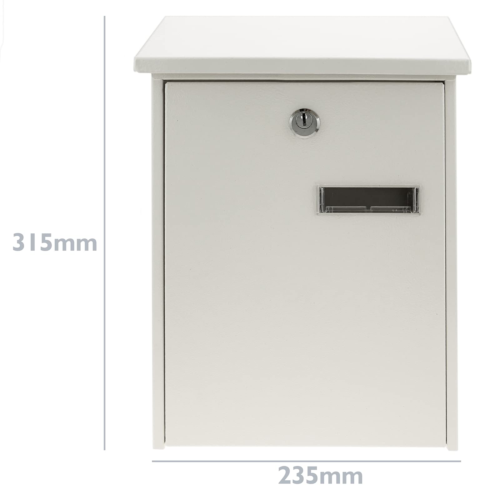 White BZ048 Mailbox - Durable Outdoor Letter Box for Home, Office & Apartment - Perfect for Front Porch, Garden & Entryway