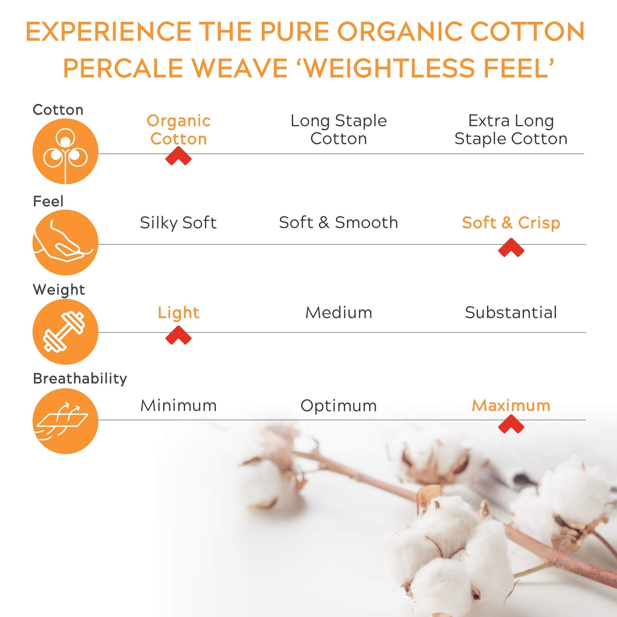 VASTRA 100% Organic Cotton Sheets - Full XL Size 4-Pc Set for Deep Pocket Mattress | Soft & Breathable Bedding for Home Comfort