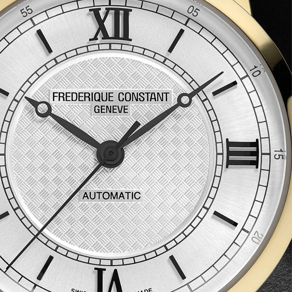 Classic Automatic Men's Watch - 38.5mm Yellow Gold Stainless Steel Case with Genuine Leather Strap - Perfect for Business, Formal Occasions & Everyday Wear