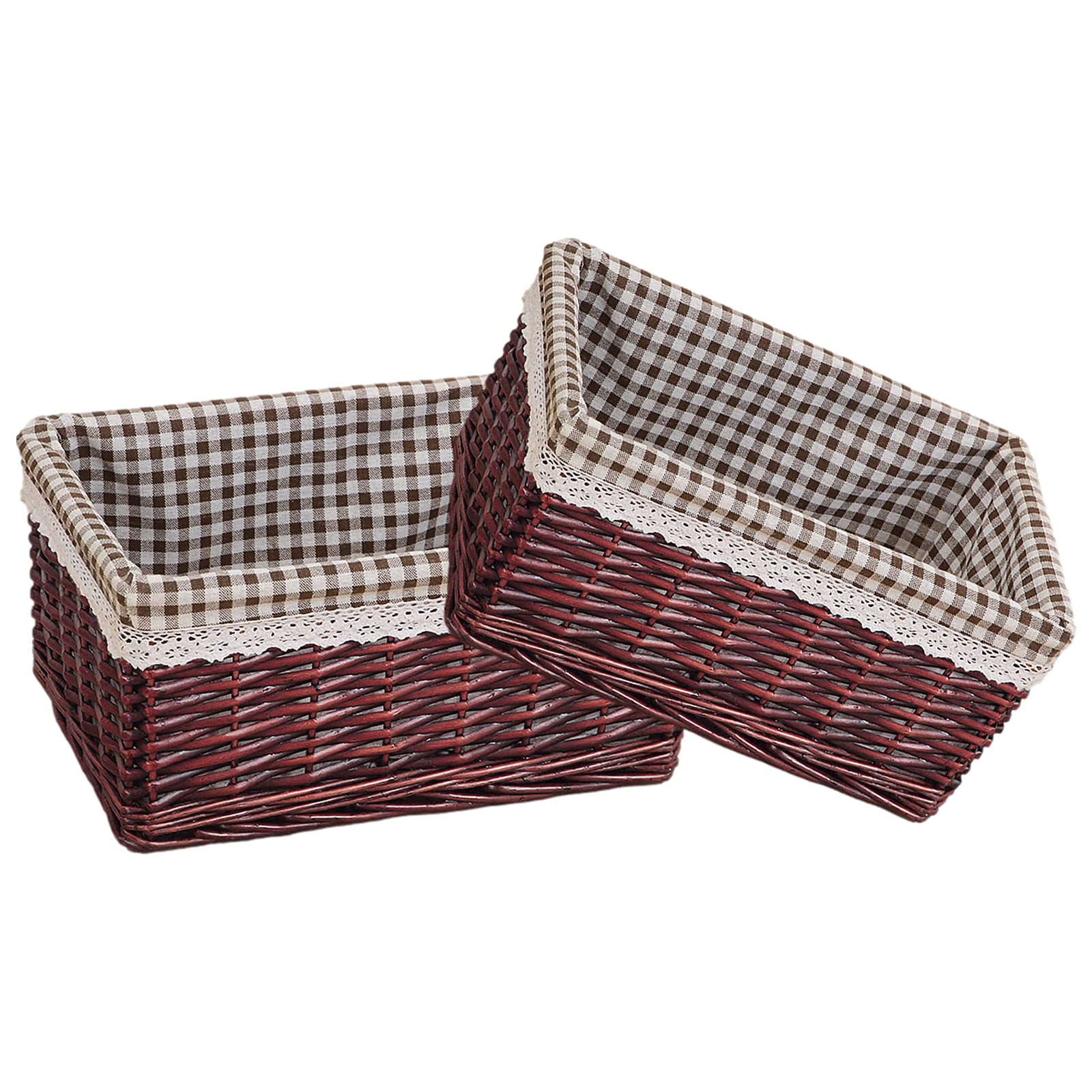 Rismart Handmade Wicker Storage Baskets - Natural Woven Decorative Organizing Bins for Bedroom, Bathroom, Shelf & Coffee Table - Perfect for Home Organization & Farmhouse Decor