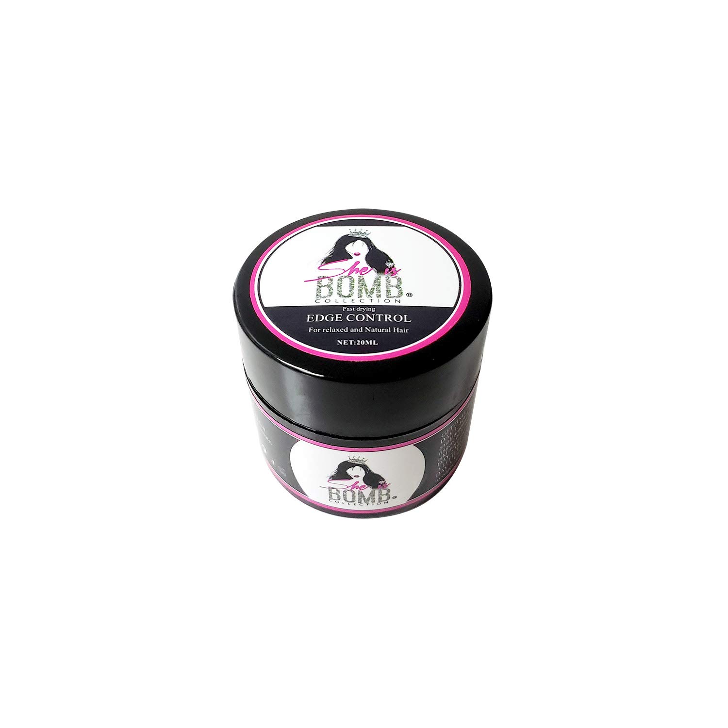 She Is Bomb Edge Control Hair Gel - Travel Size 20ml for Smooth & Flyaway-Free Hairstyles | Perfect for On-The-Go Styling, Gym, Travel & Everyday Use