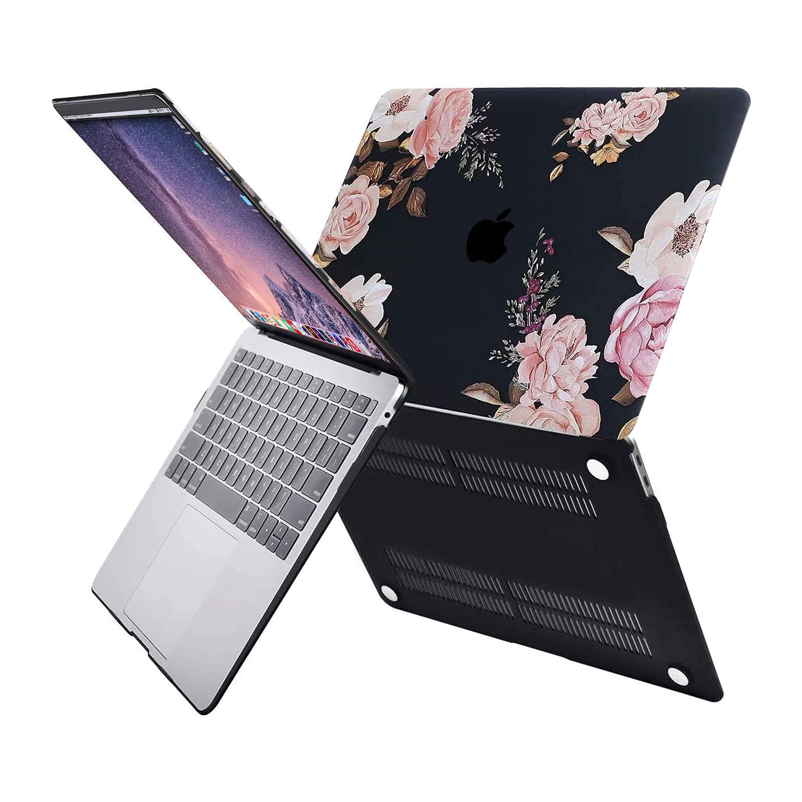 MOSISO MacBook Air 13 Inch Case (2022-2018 Models A2337 M1 A2179 A1932) - Durable Plastic Hard Shell with Keyboard Cover & Screen Protector - Perfect for Work, Travel & School Use - Black