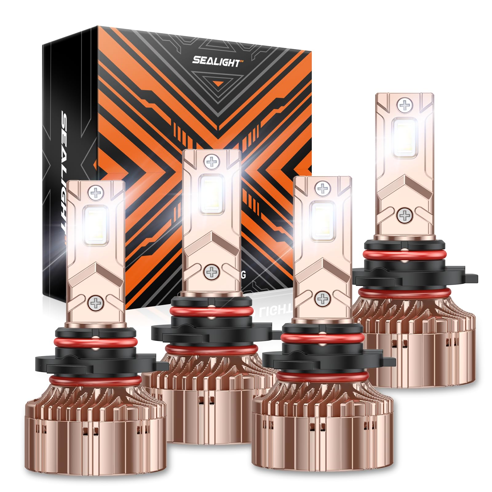 SEALIGHT X6S 80000LM 9005 9006 LED Fog Light Bulbs - Ultra-Bright 6000K Daylight White HB3 HB4 Bulbs, IP68 Waterproof, Plug & Play in 5 Minutes (Pack of 2) - Perfect for Off-Roading, Night Driving & Foggy Conditions