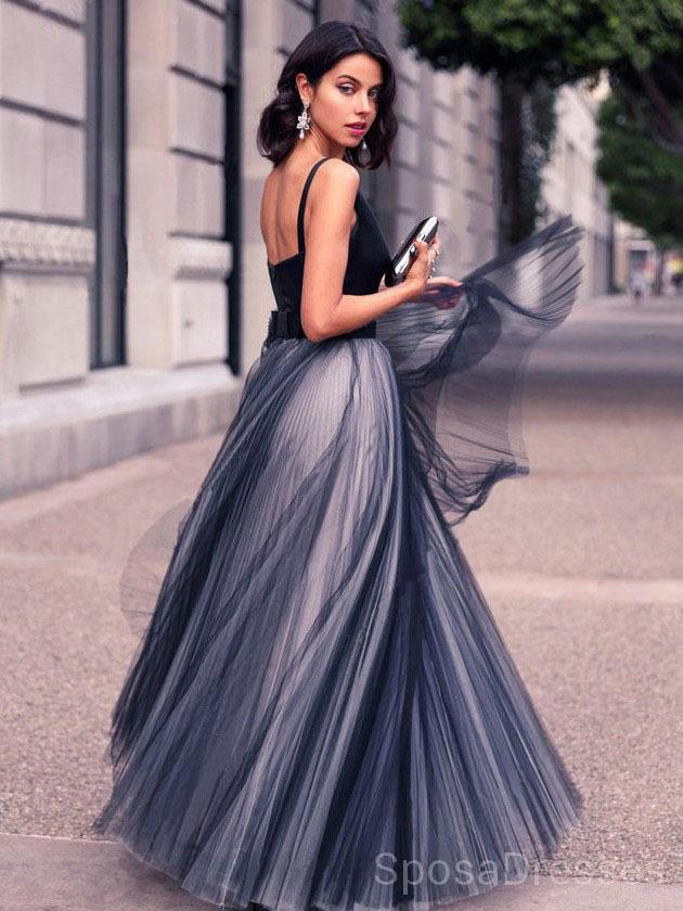 Elegant Navy V-Neck A-Line Evening Prom Dress - Custom Sweet 16 Dresses for Women | Perfect for Formal Events, Homecoming, Quinceañera & Special Occasions
