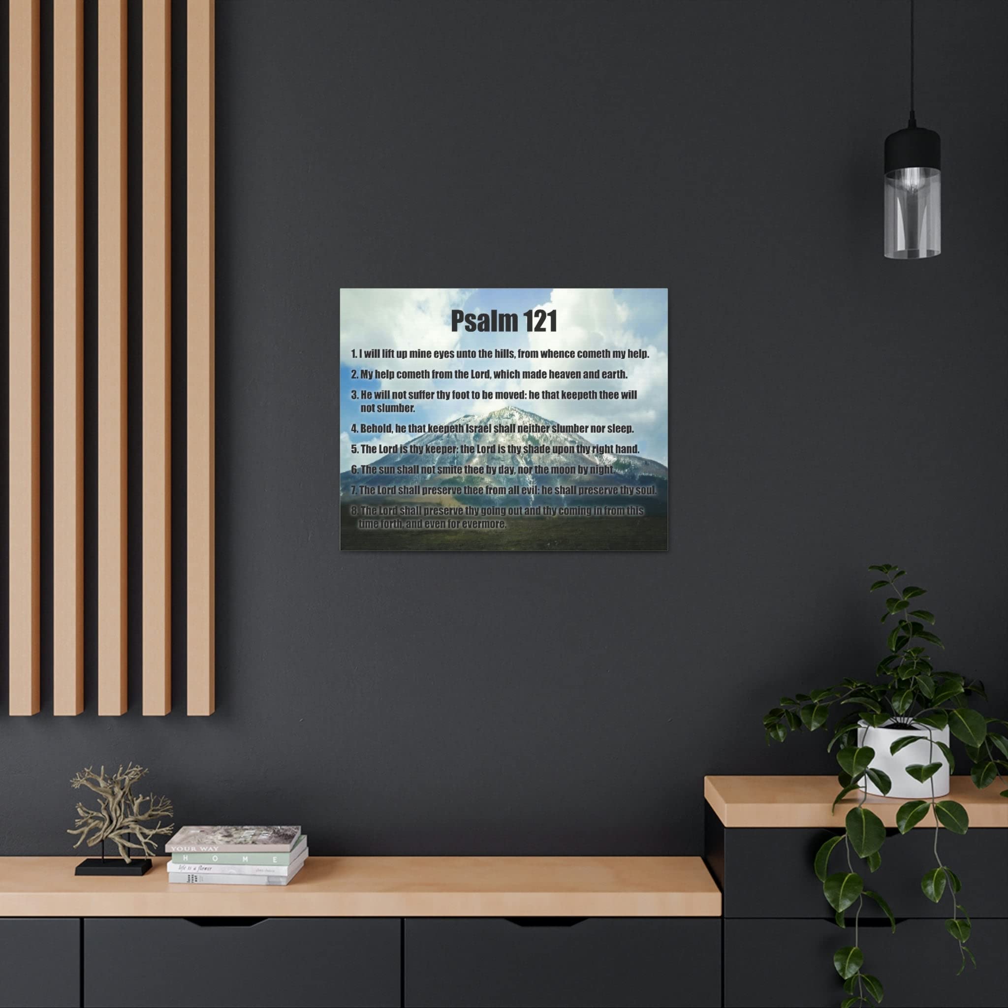Christian Bible Verse Canvas - Psalm 121 'God Watches Over You' Scripture Wall Art - Inspirational Religious Home Decor for Living Room, Bedroom & Church