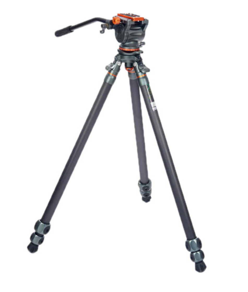 3 Legged Thing Mike Carbon Fiber Tripod with AirHed Cine V Fluid Head System - Professional Camera Tripod for Photography & Videography - Perfect for Travel, Studio & Outdoor Shooting