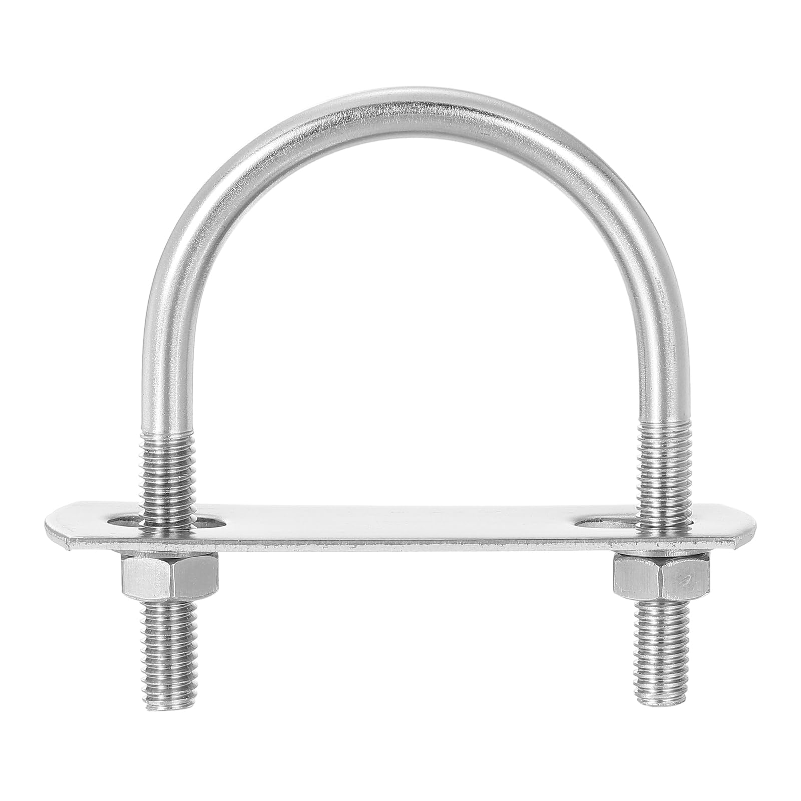 **304 Stainless Steel U-Bolts - 4 Sets Round U-Clamp Bolts with Nuts & Plates, 44mm (1.73