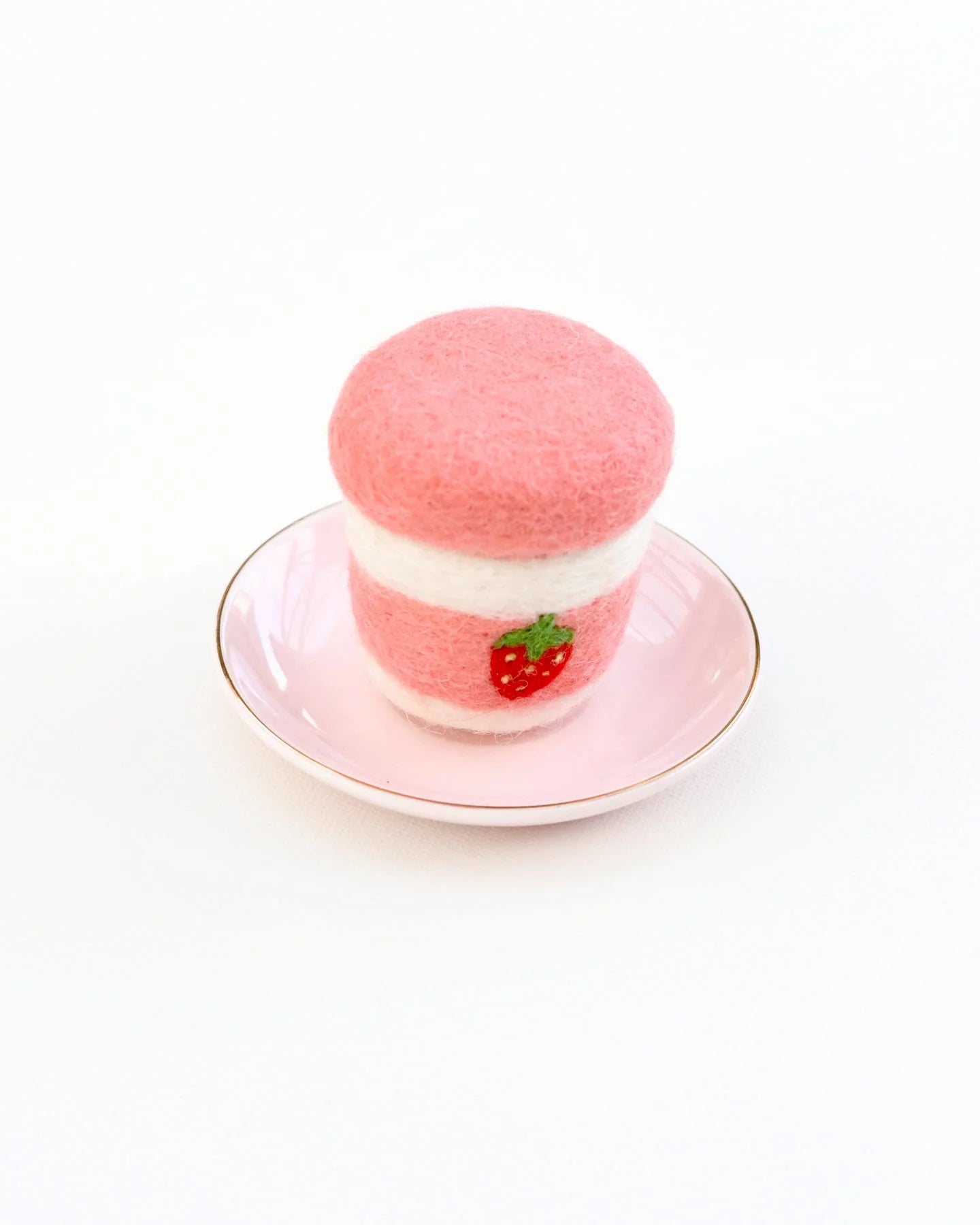 Strawberry Yogurt Bottle Felt Play Food - Soft & Safe Pretend Play Toy for Kids - Perfect for Tea Parties, Grocery Shopping & Role Play Games