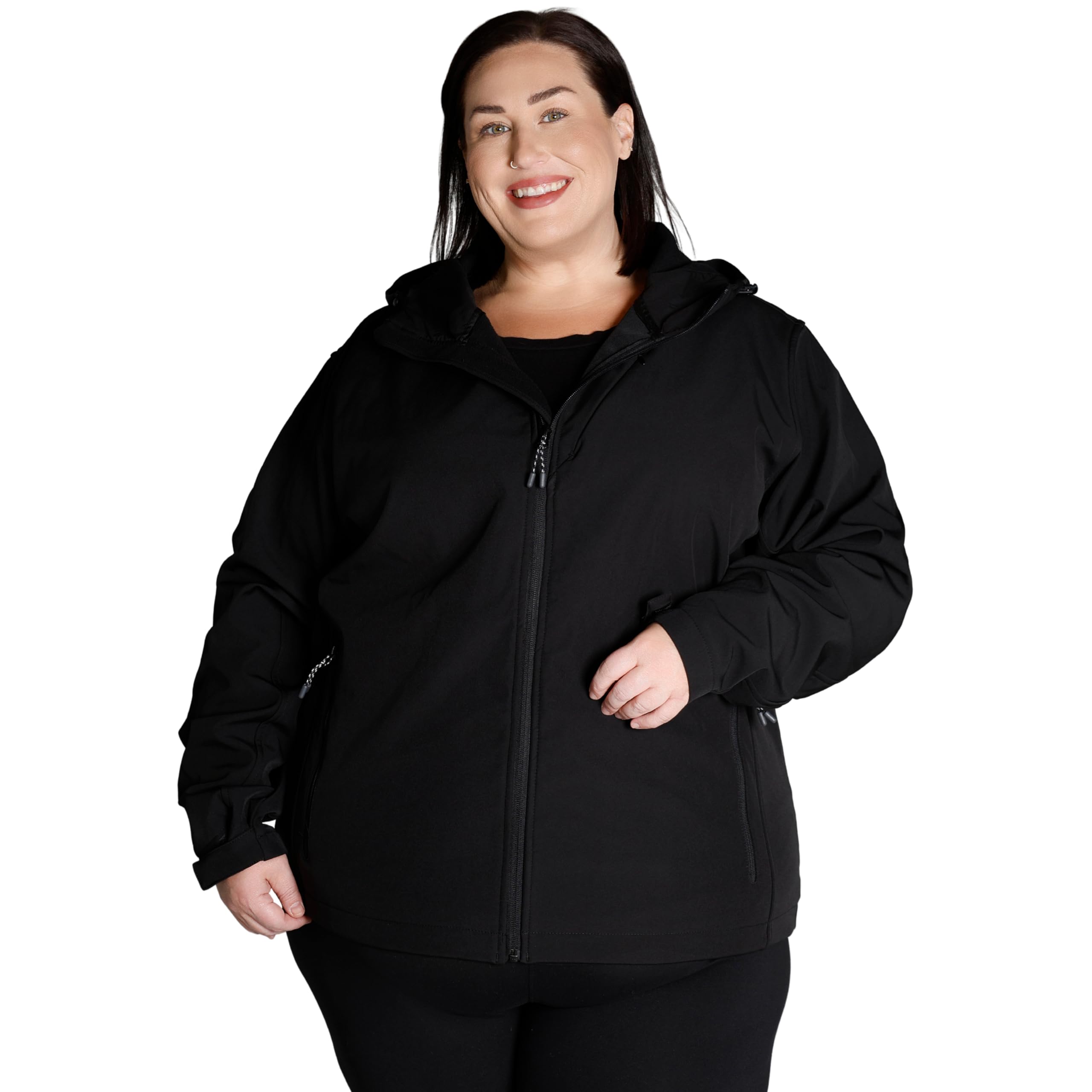 Women's Plus Size Soft Shell Jacket 1X-6X - Micro Fleece Lined Waterproof Windbreaker for Hiking, Camping & Outdoor Activities in Spring & Fall