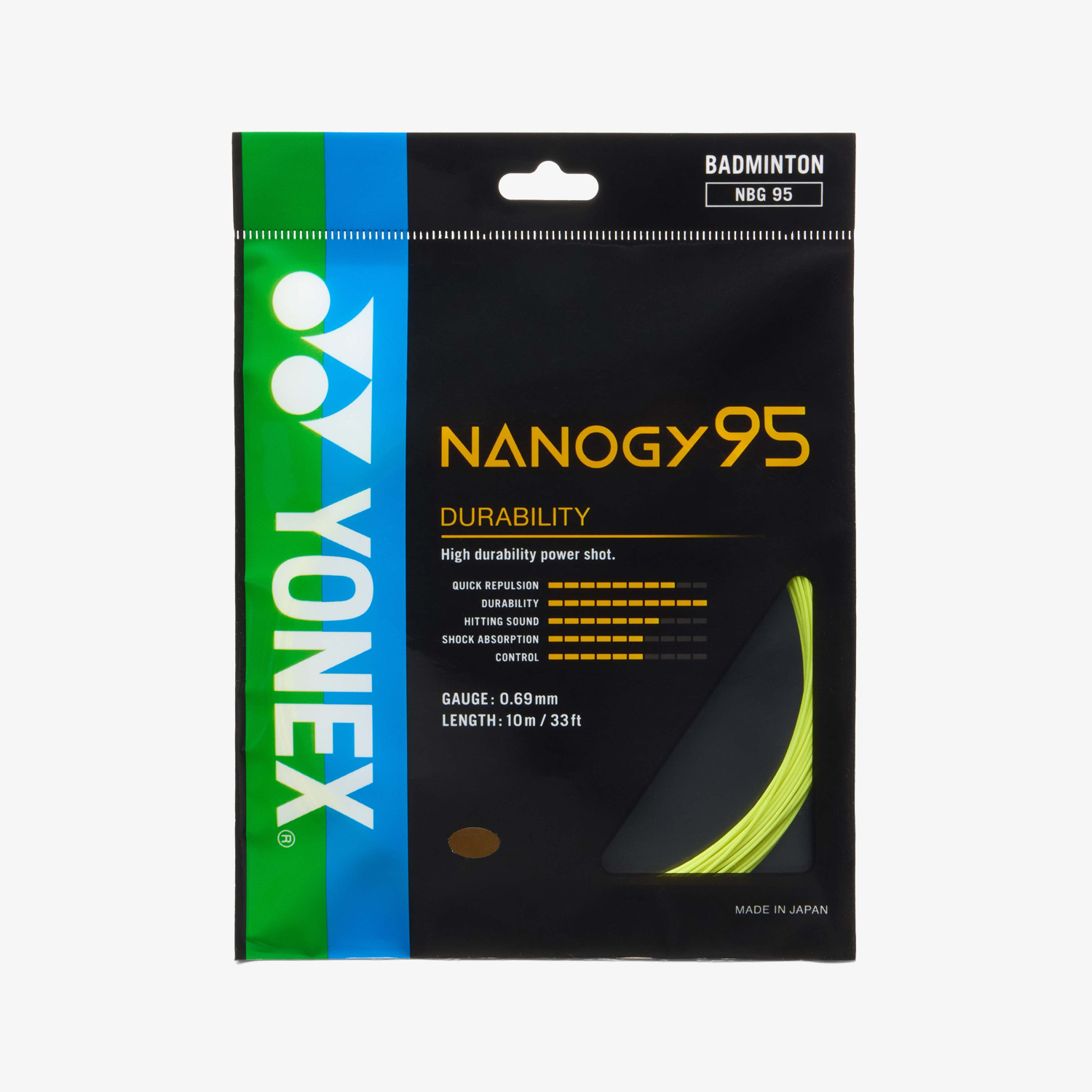 Yonex Nanogy 95 Badminton String (10m, 7 Colors) - High Performance Racket String for Professional & Recreational Players - Perfect for Tournaments & Training Sessions