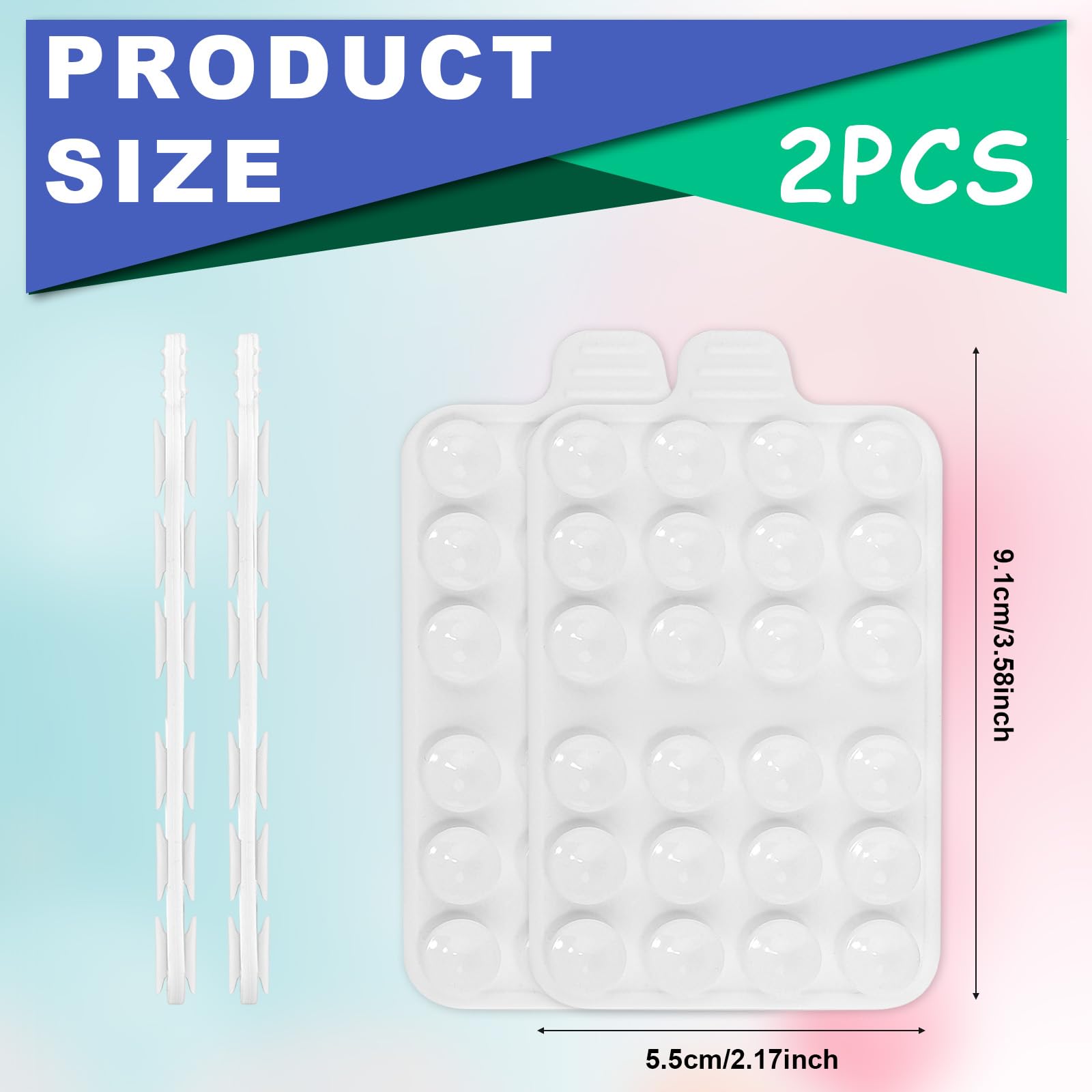 2-Pack Double-Sided Suction Cup Phone Holder - Universal Hands-Free Silicone Mount for iPhone & Android - Strong Grip for Glass, Mirrors, Windows & Shower - Ideal for Car, Bathroom & Kitchen Use (White)
