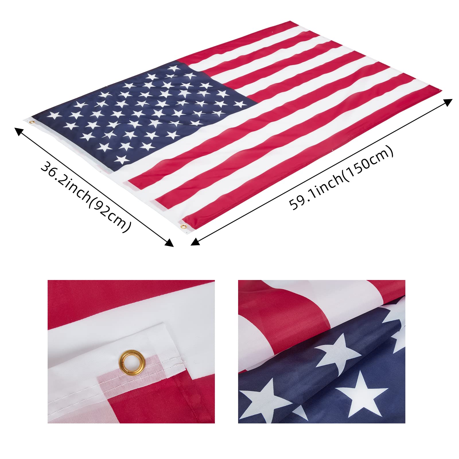 GARVEE 25Ft Aluminum Telescoping Flag Pole Kit with 3x5 USA Flag - Heavy Duty Silver Outdoor Flagpole for Front Yard, Garden, and Patriotic Display