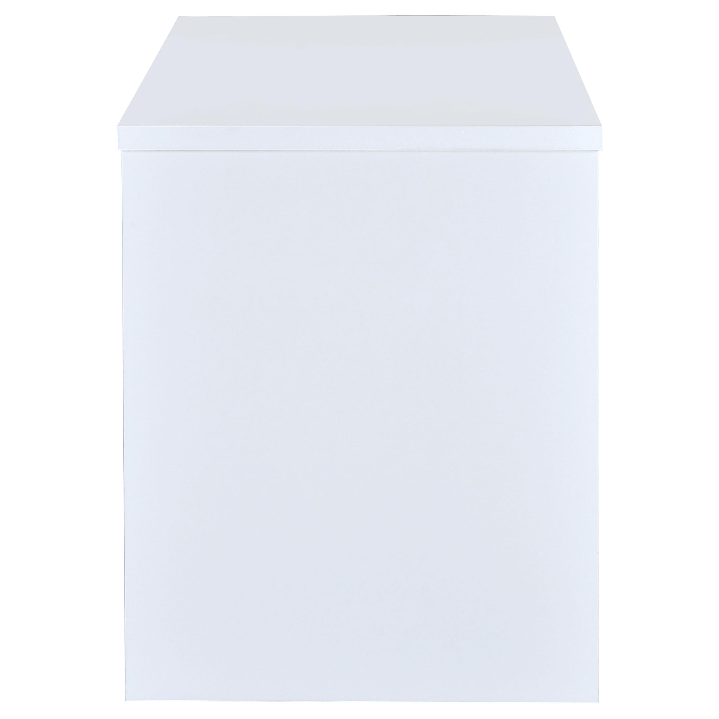 White Coaster Furniture Office Desk with Cabinet - Modern Home & Office Workstation for Study, Work, and Storage