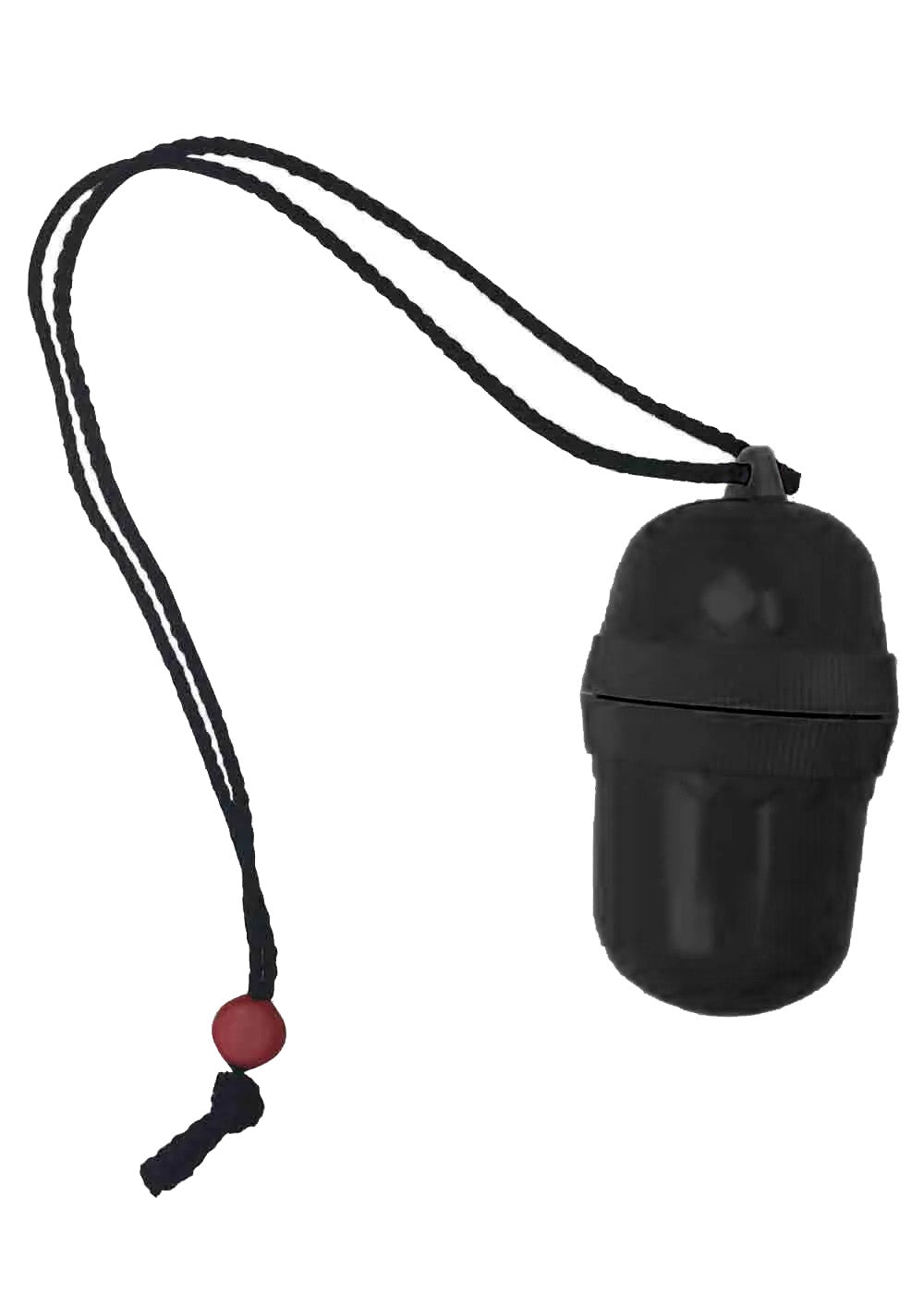 Problue Plastic Dry Capsule with Lanyard - Waterproof Black Storage Container for Pills, Medicine, Vitamins - Perfect for Travel, Hiking, and Outdoor Activities