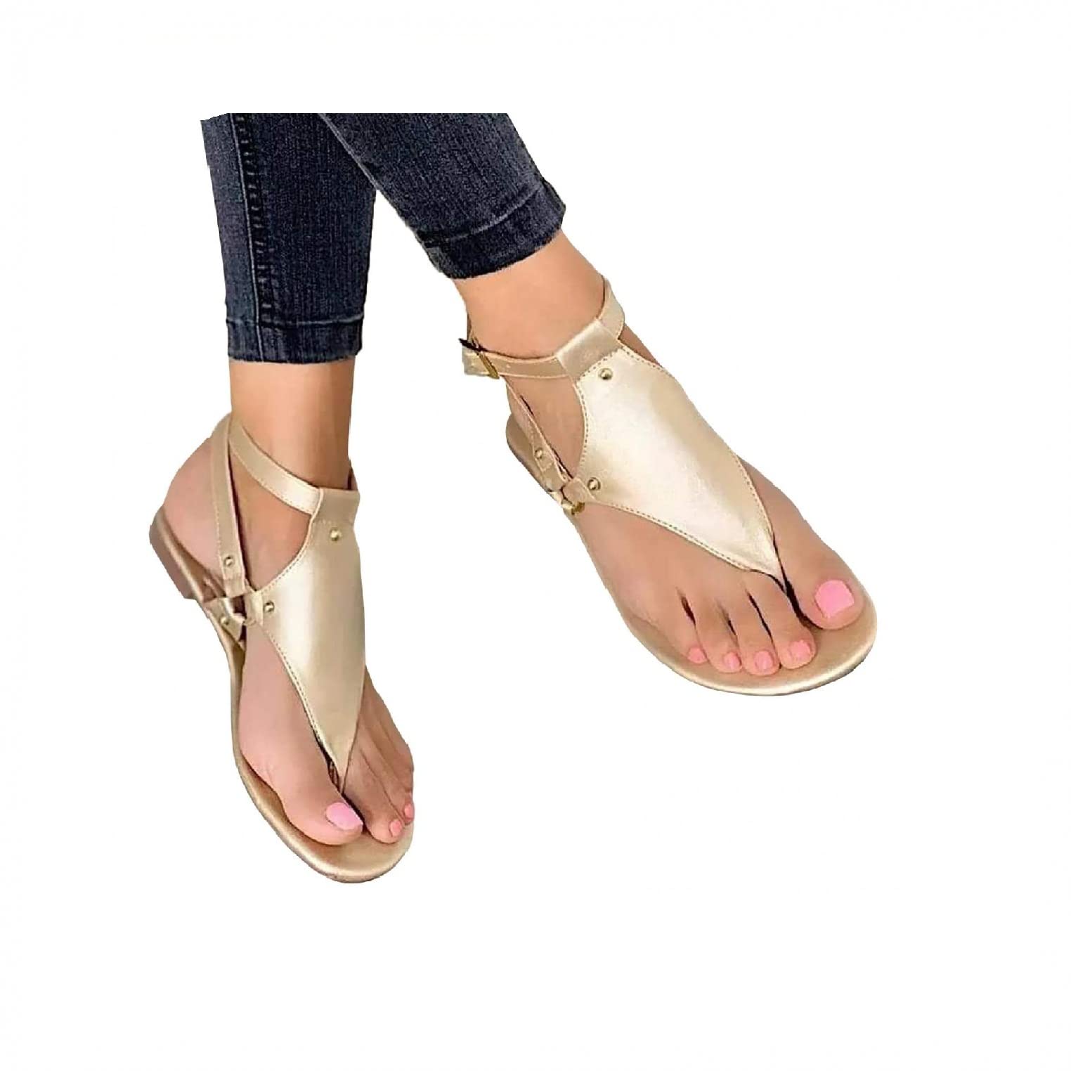 **Aayomet Women's Dressy Summer Sandals - Comfortable Heeled Flip Flops, Slip-On Thong Sandals for Beach, Pool, and Casual Outings**