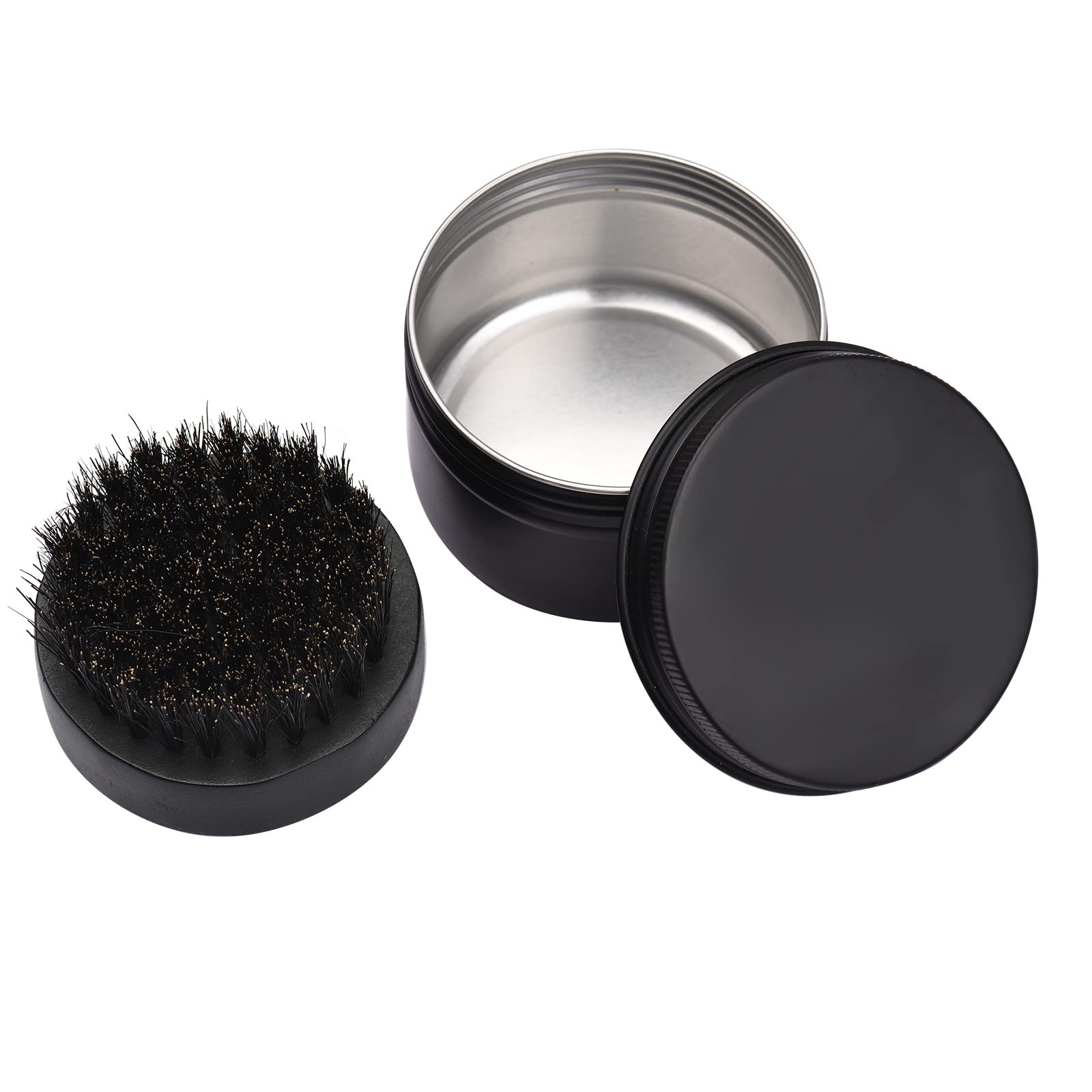 EXCLUZO Men's Wooden Beard Brush - Small Round Beard Comb & Grooming Tool with Storage Box - Perfect for Barber Salon & Home Use - Ideal for Daily Beard Care & Styling