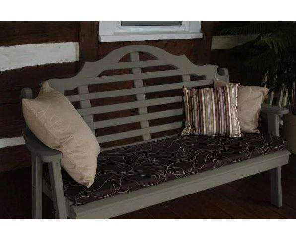 **A&L Furniture Yellow Pine Marlboro Garden Bench - Outdoor Patio Seating for Gardens, Parks, and Backyards**