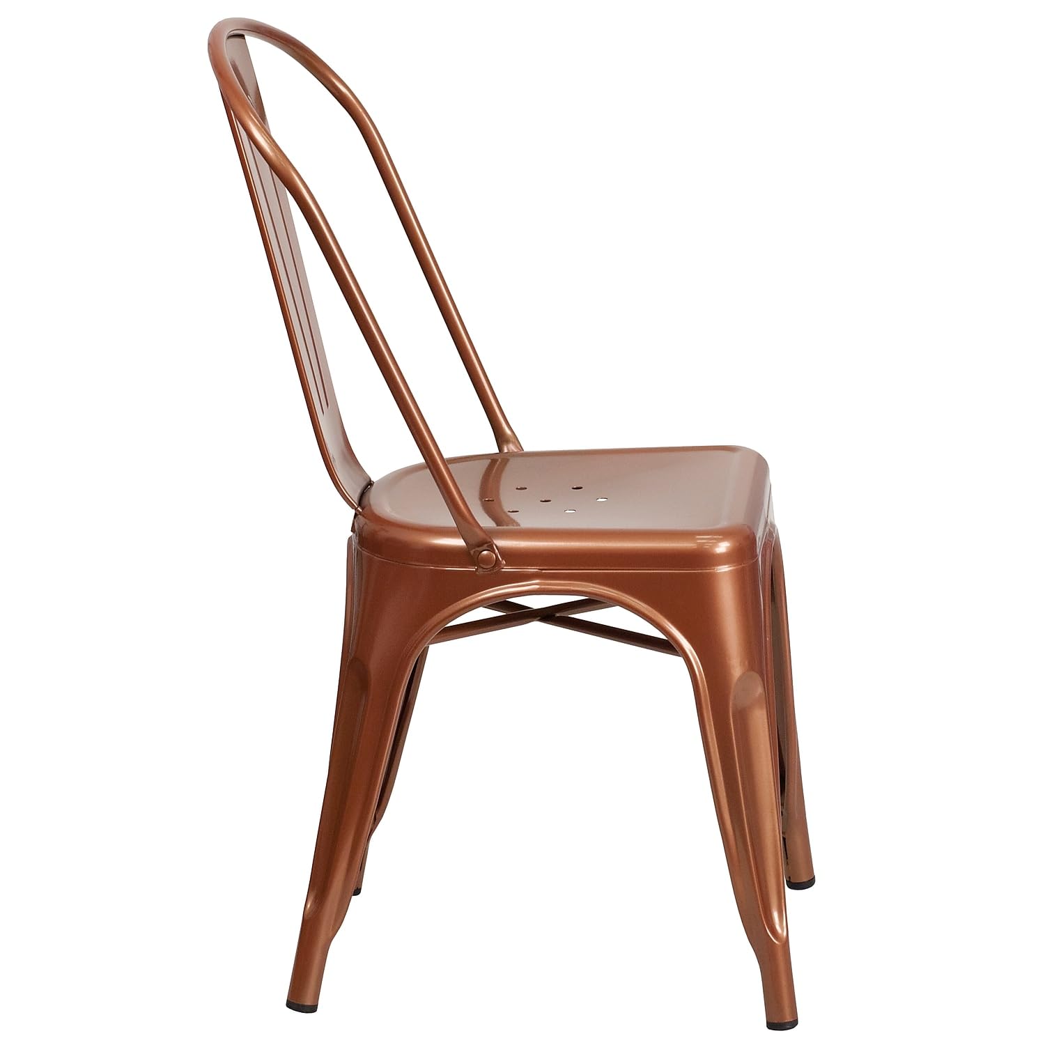 Flash Furniture Commercial Grade Copper Metal Stackable Chair - Indoor & Outdoor Use for Patio, Restaurant, and Event Seating