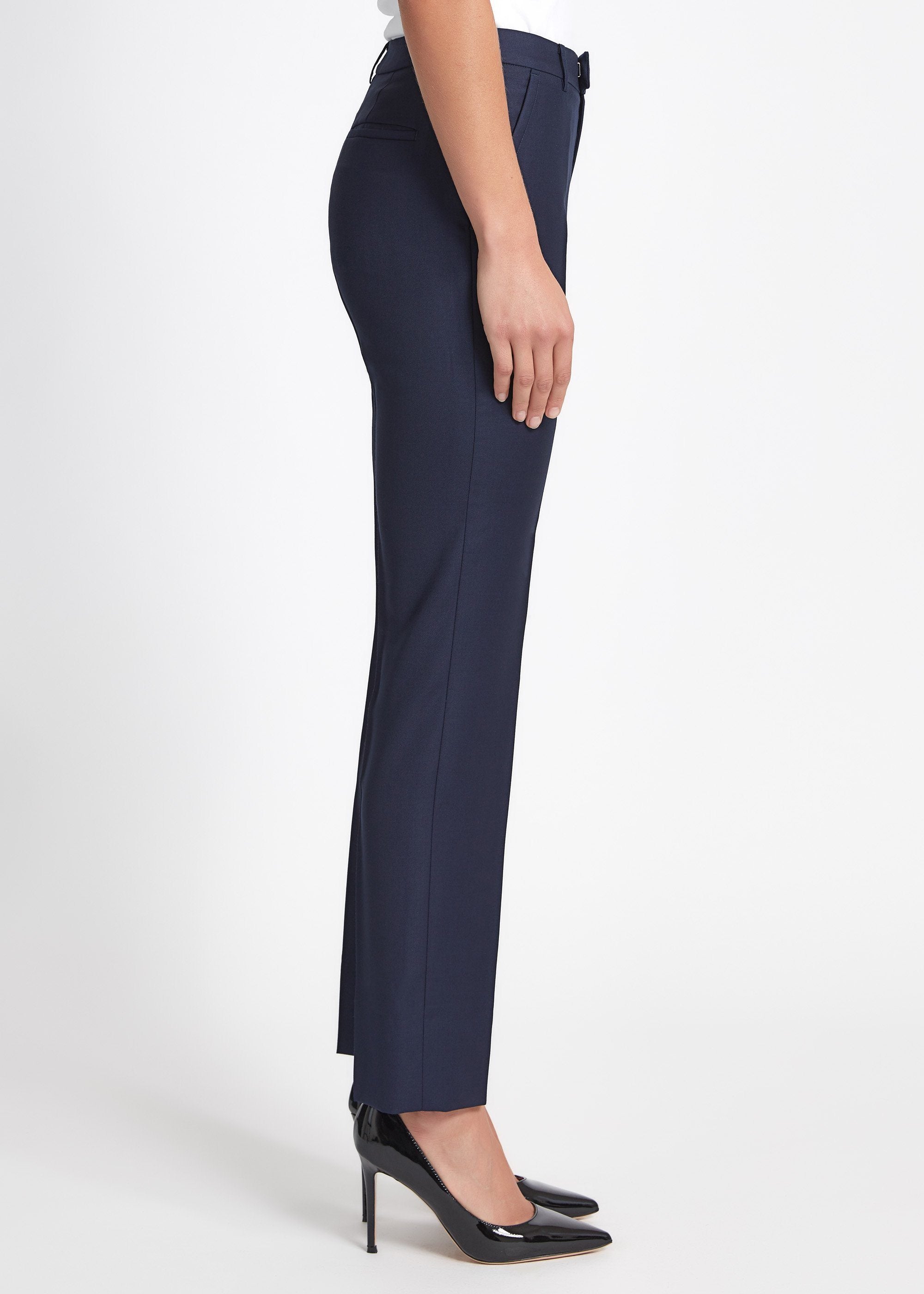 Ruby Women's High-Waisted Navy Blue Pants - Comfortable Stretch Fabric for Work, Office & Casual Wear