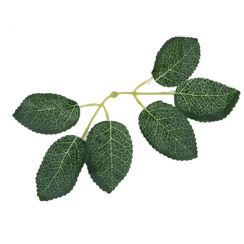 50PCS Artificial Six-Leaf Simulation Rose Leaves - Realistic Fake Greenery for Christmas Decor, Wedding Bouquets, Home Centerpieces, DIY Floral Arrangements - Perfect for Table Settings, Gift Wrapping & Craft Projects