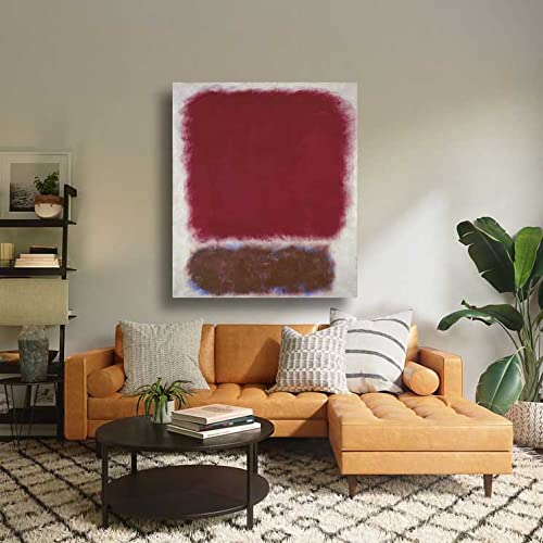 Mark Rothko 'Red Over Brown' Abstract Art Canvas Print - Unframed Wall Decor (20x25cm/8x10in) for Living Room, Bedroom & Bathroom | Modern Home Decor & Office Artwork