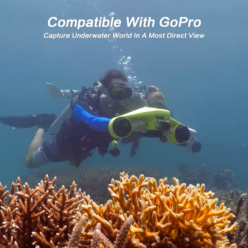 **Asiwo Underwater Scooter with Action Camera Mount - Dual Motor Waterproof Diving Scooter for Snorkeling, Swimming & Scuba Diving | Perfect for Ocean Adventures & Underwater Exploration**