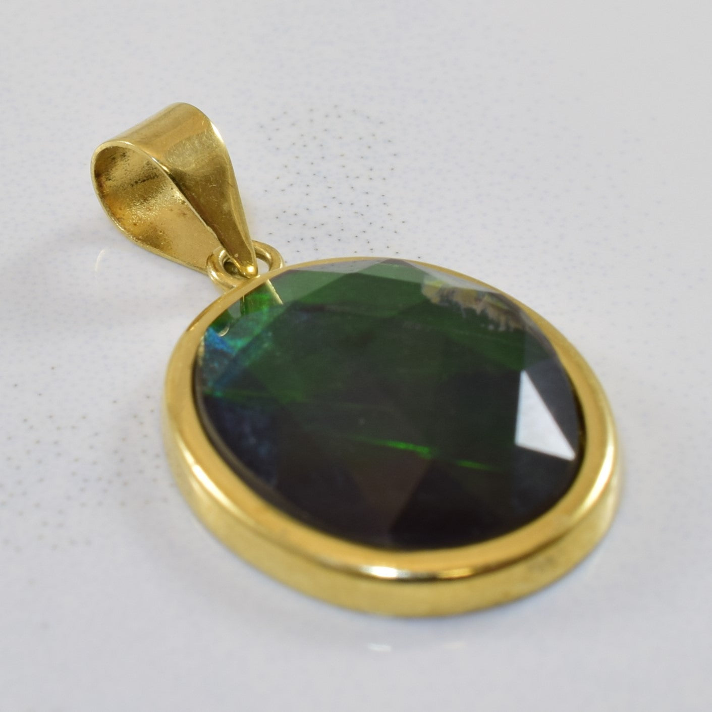 2.00ct Bezel Set Ammolite Pendant - Natural Gemstone Jewelry for Women, Unique Gift for Birthday & Anniversary | Elegant Necklace for Parties, Weddings & Special Occasions