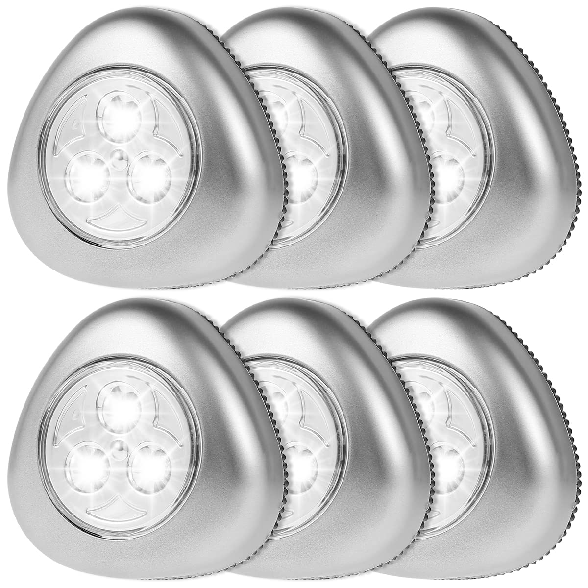 6pcs LED Touch Lights, Battery Powered Wireless Stick-On Night Light, Triangle Touch Lamp - Cordless, Touch Activated On/Off for Kitchen Cabinets, Closets, Stairs & Bedrooms (Perfect for Nighttime Safety & Convenience)