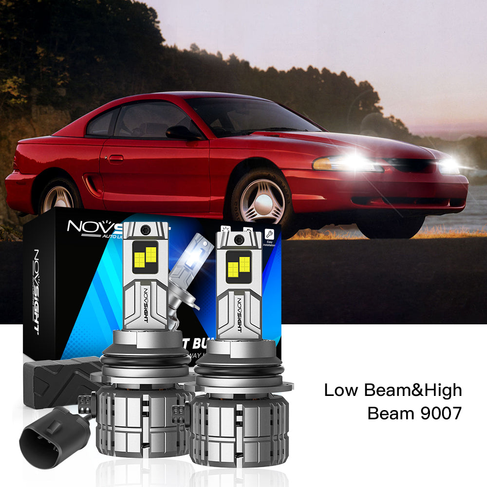 9007 HB5 LED Headlight Bulbs for 2003-2004 Ford Mustang Base - High Brightness Replacement Bulbs for Night Driving & Foggy Conditions