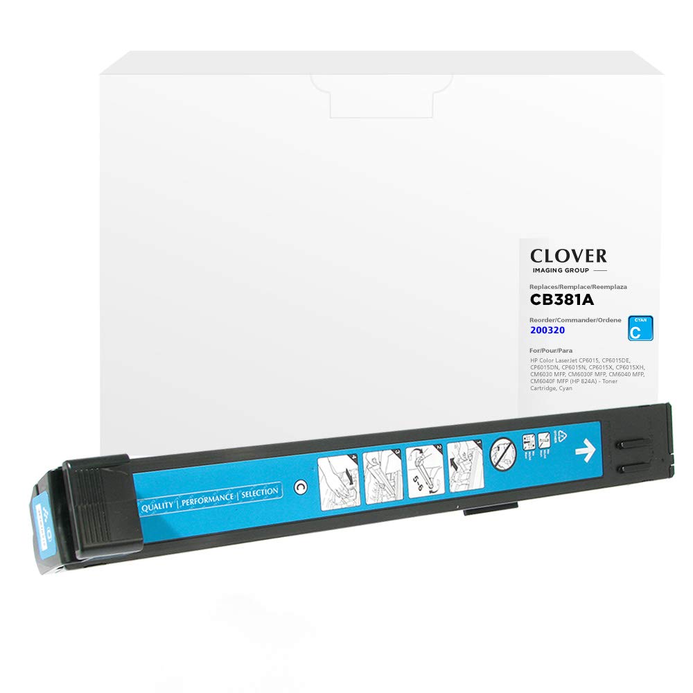 High-Quality Clover Remanufactured Toner Cartridge Replacement for HP CB381A (HP 824A) - Cyan | Compatible with HP Printers | Perfect for Home & Office Printing Needs