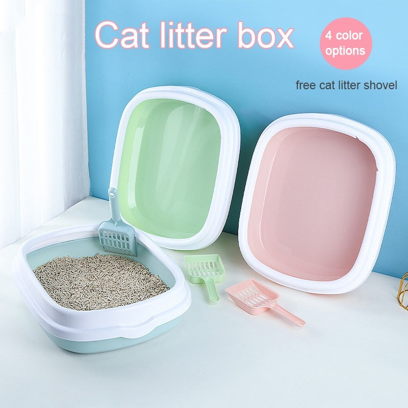Easy Clean Cat Litter Box with Scoop - Odor Control Self-Cleaning Pet Litter Tray for Indoor Cats - Perfect for Small Spaces & Multi-Cat Homes