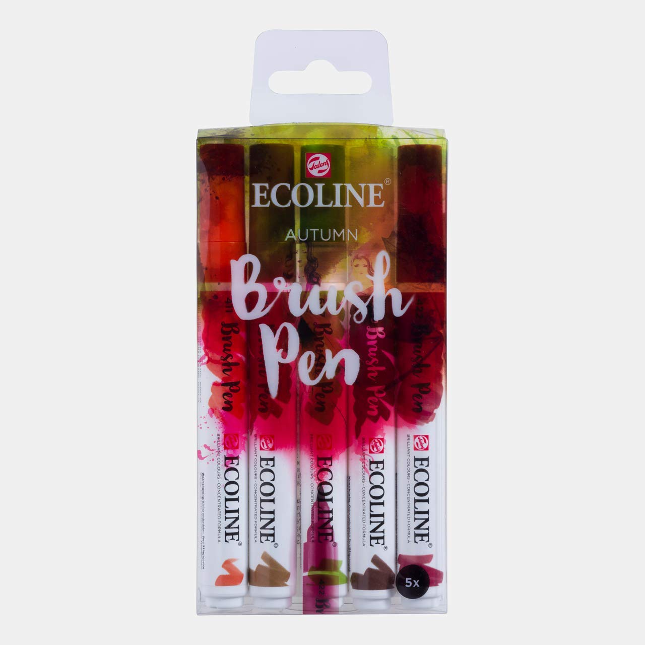 Ecoline Liquid Watercolor Brush Pens Set of 5 - Vibrant Autumn Colors for Artists & Calligraphy | Perfect for Watercolor Painting, Sketching & DIY Crafts (11509904)
