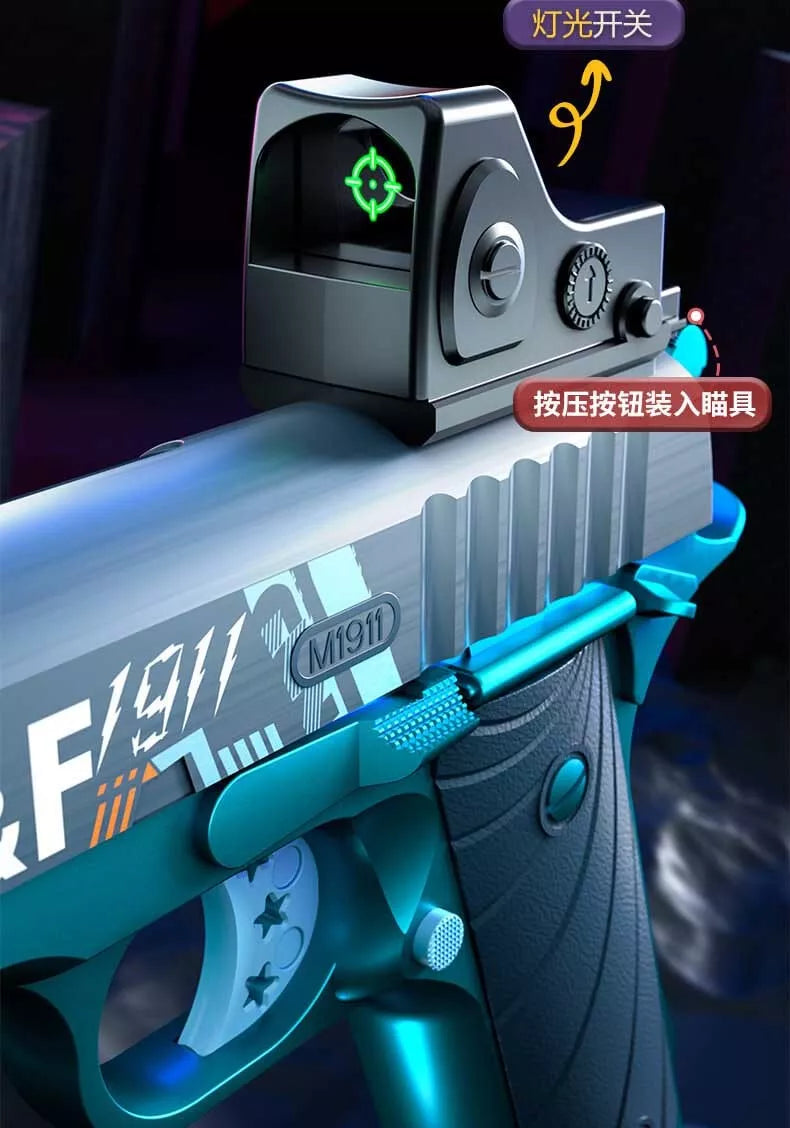 JF M1911 Electric Blowback Foam Dart Blaster Gun - Realistic Airsoft Pistol for Target Shooting & Outdoor Games - Perfect for Backyard Battles, Nerf Wars & Tactical Training