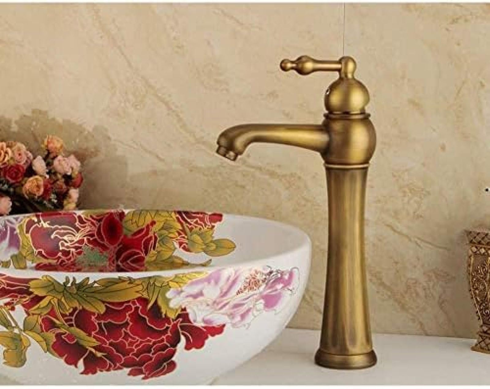 CRJUS Antique Bronze Waterfall Kitchen Faucet - High Efficiency Single Handle Mixer Tap for Sink | Perfect for Farmhouse, Vintage & Rustic Style Kitchens