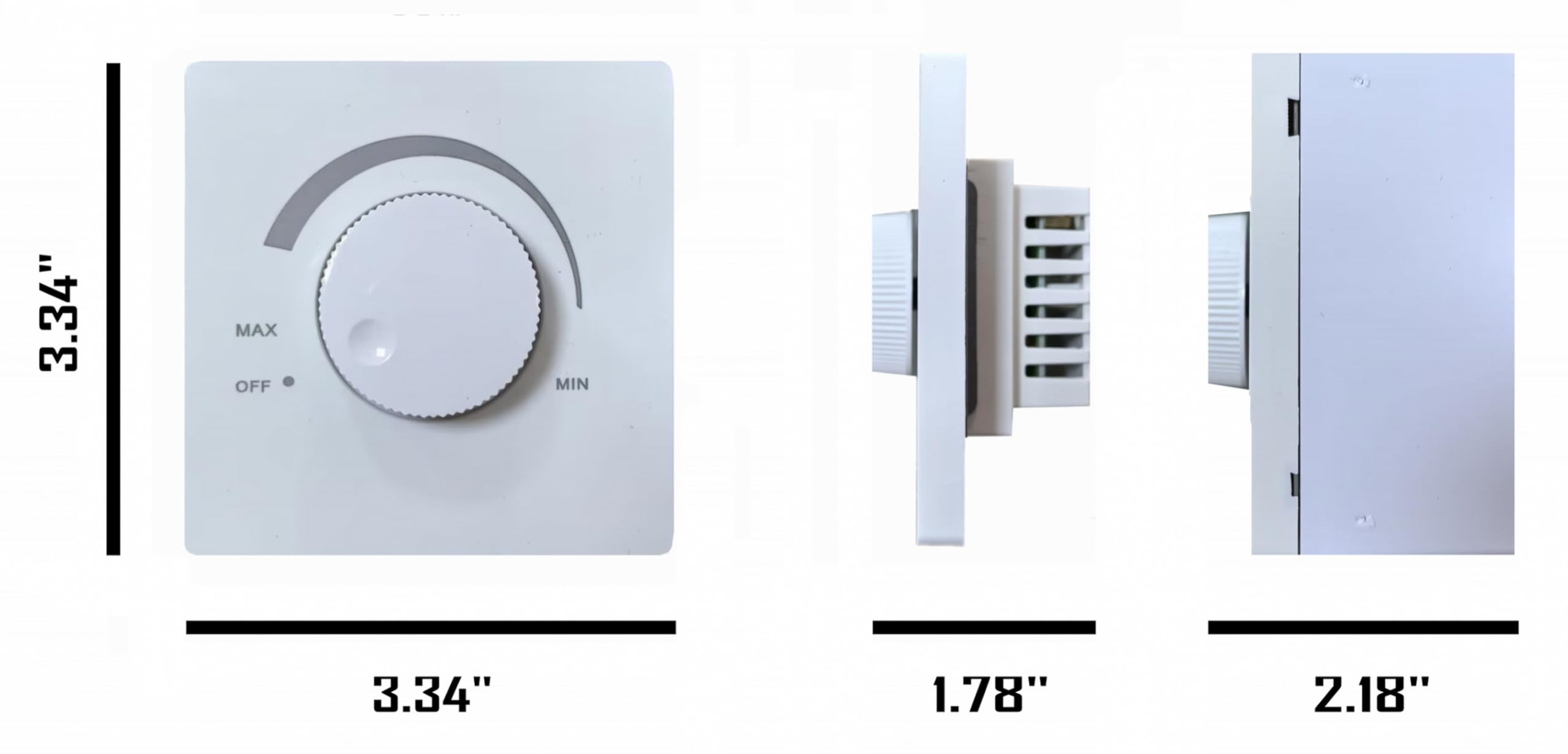 Ceiling Fan Speed Control Switch - Single Pole, No Neutral Wire Required, 120V AC, 400W Max - White - Perfect for Bedroom, Living Room, and Office Fan Control