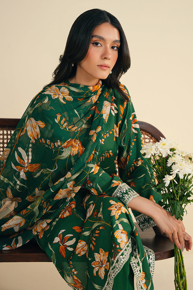 Green Sparkle 2-Piece Outfit (Shirt & Dupatta) - Elegant Indian Ethnic Wear for Festivals, Weddings & Special Occasions