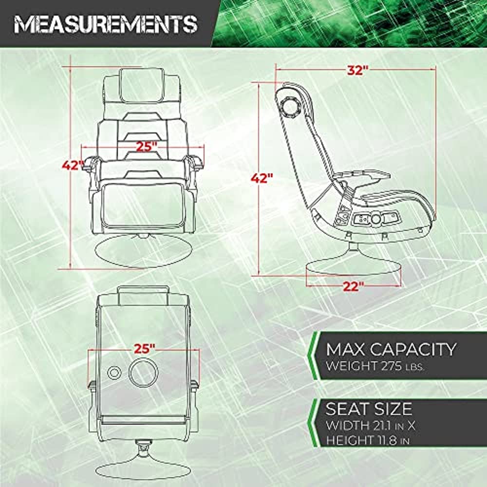 X Rocker PC Gaming Chair with Built-in Speakers - Ergonomic Pedestal Office Chair for Adults & Teens - Perfect for Video Games, Computer Work & Home Theater