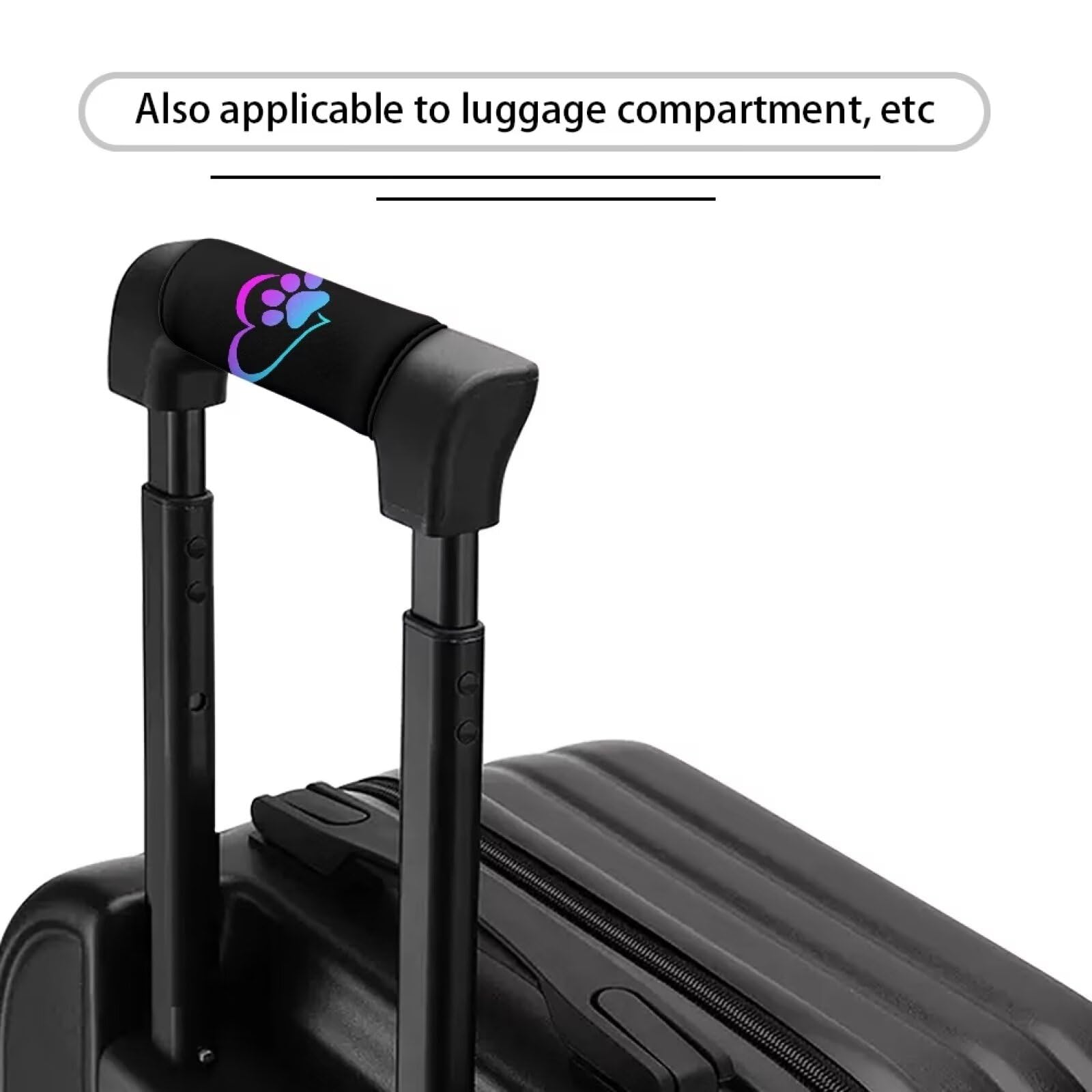 Dog Paw Print Luggage Handle Wraps - 2 Pack Non-Slip Grip Covers for Suitcase, Travel Bag & Backpack Straps - Unique Pet-Themed Luggage Identifiers & Shoulder Pads - Perfect for Air Travel, Vacation & Commuting