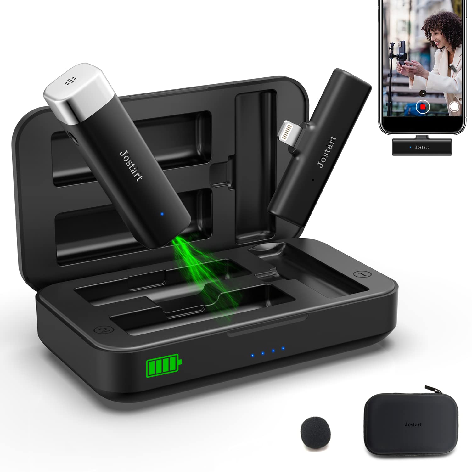 Upgrade Plug & Play Wireless Lavalier Microphone for iPhone iPad - Clip On Mic for Live Streaming, Recording, YouTube, Facebook, TikTok - No App or Bluetooth Needed - Perfect for Vlogging, Podcasting, and Online Meetings