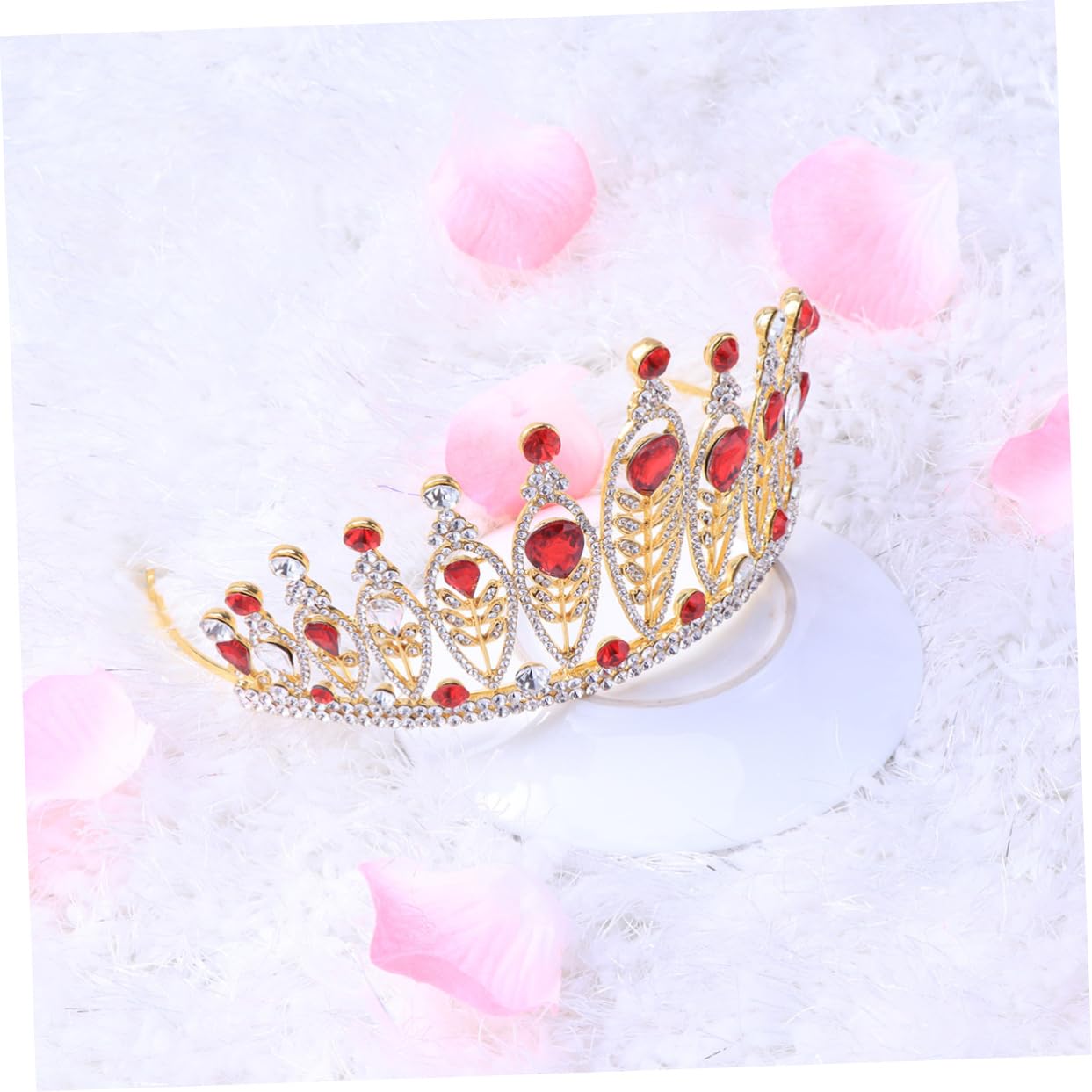 FRCOLOR 2pcs Shiny Rhinestone Wedding Tiara Headpiece - Bridal Crown for Women, Queen Leaf Headgear for Bride, Perfect for Wedding Ceremony & Photo Shoots