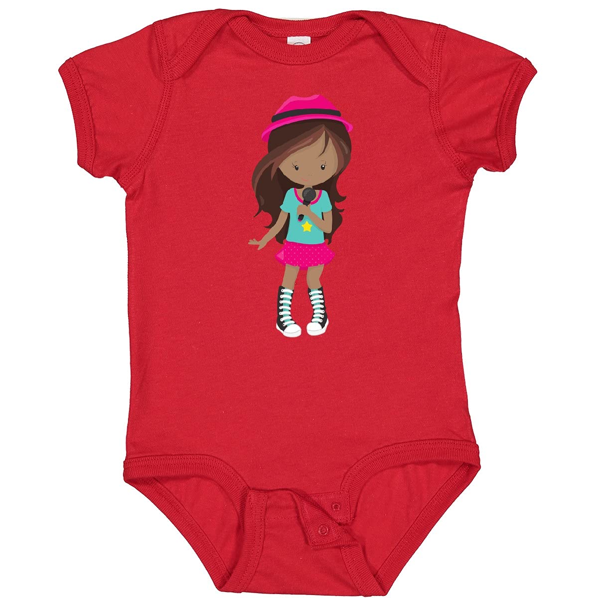 Inktastic African American Girl Rock Band Singer Baby Bodysuit - Cute Outfit for Concerts, Music Festivals & Toddler Photoshoots