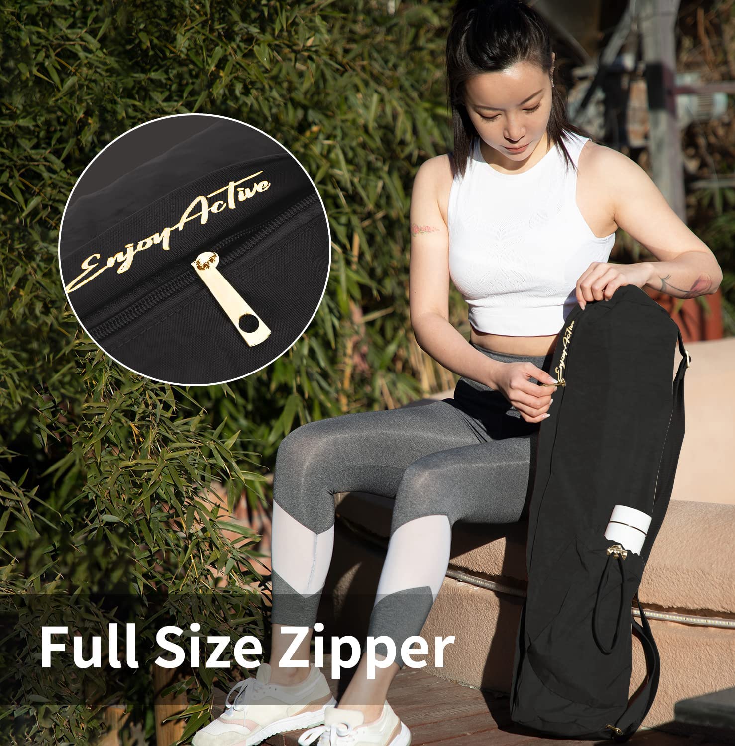 Premium Waterproof Yoga Mat Bag with Multi-Pockets & Adjustable Strap - Fits 1/4